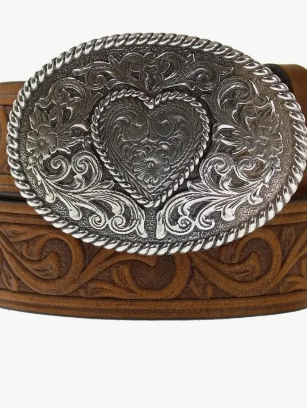 Justin Girls Aged Bark Western Scroll Trophy Belt 815BD
